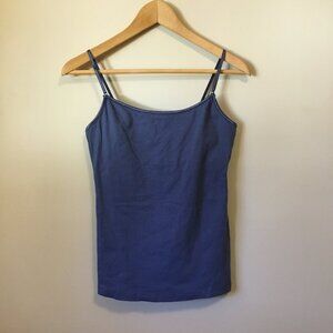 Lake Blue Cotton Athletic Tank Top With Adjustable Straps + Built In Support